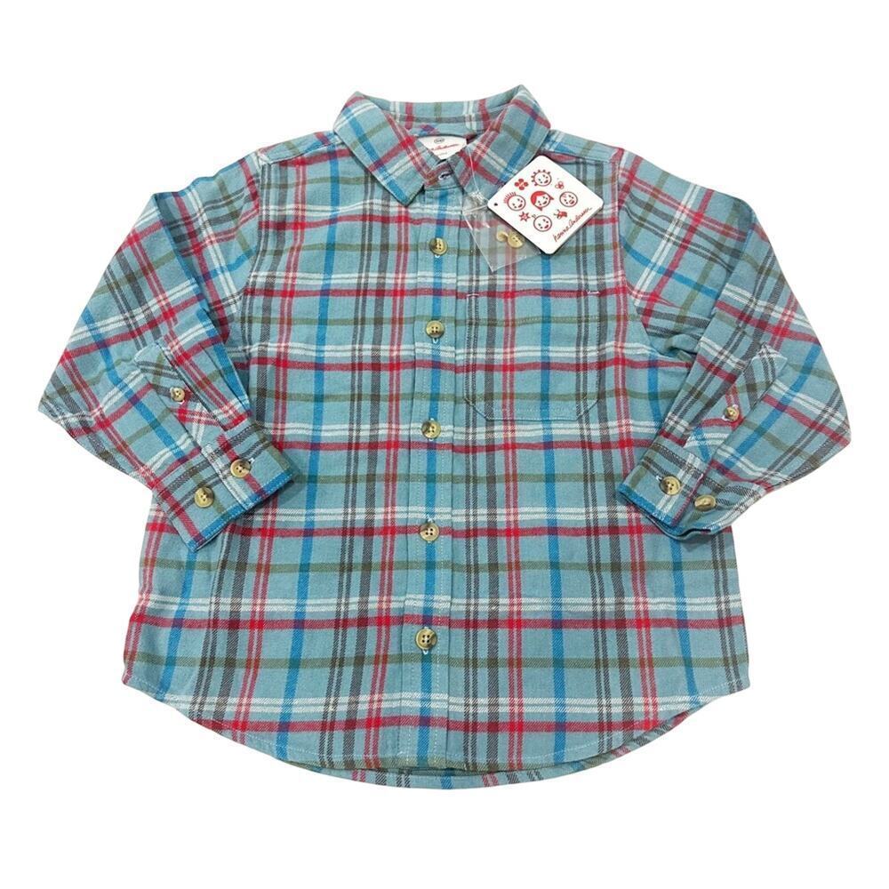 New Boy's Hanna Andersson Plaid Flannel Top sz 100 (4) Button Down Shirt